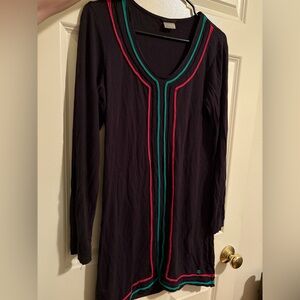 Skunkfunk Black Dress with Pink and Green Details